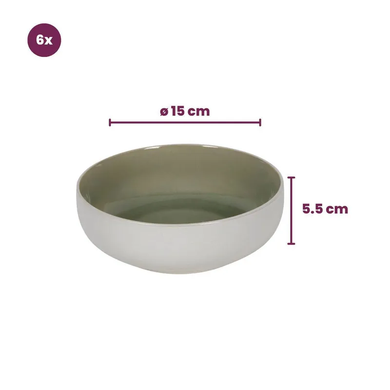 Cookinglife Soepkommen / Kommen Mos groen ø 16,5 cm - 6 Stuks Direct Beschikbaar