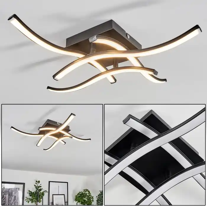 Goedkoop Casais Plafondlamp LED Zwart, 4-lichts