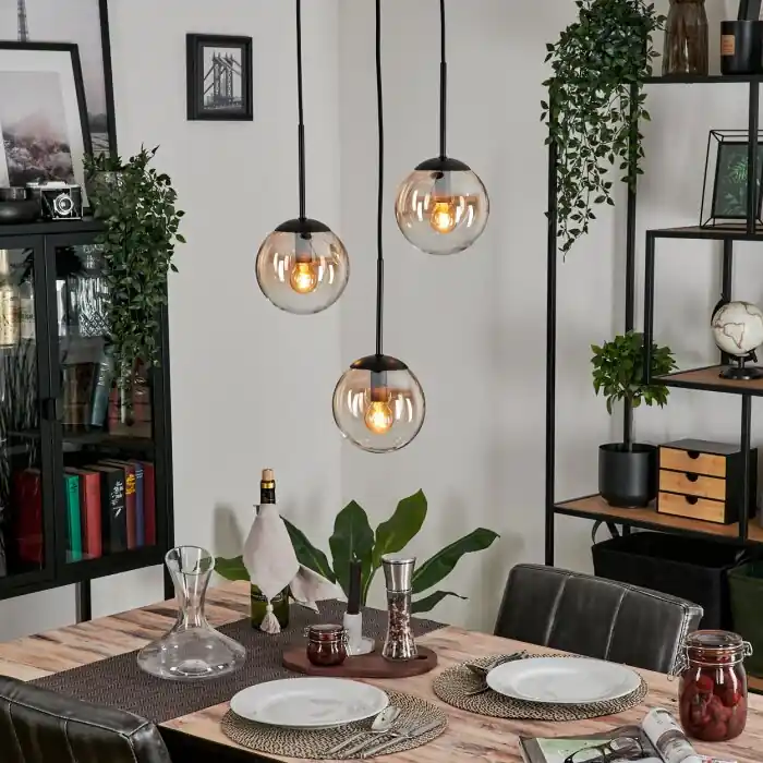 Gastor Hanger - Glas Amber, Duidelijk, 3-lichts Seizoensaanbieding