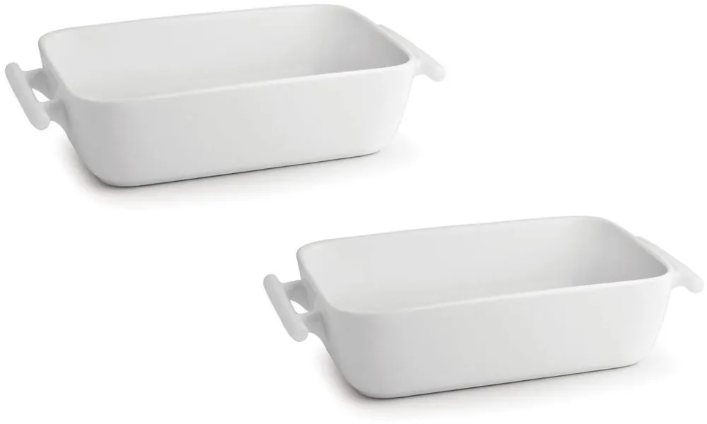 BonBistro Ovenschaal Yong Squito - Wit - 20 x 14 x 6 cm / 1.1 Liter - 2 stuks Laatste Versie