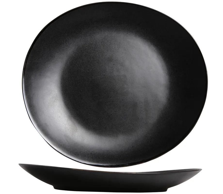 Cosy & Trendy Dinerborden Vongola Black - 28 x 26 cm - 4 Stuks Tijdelijk Beschikbaar