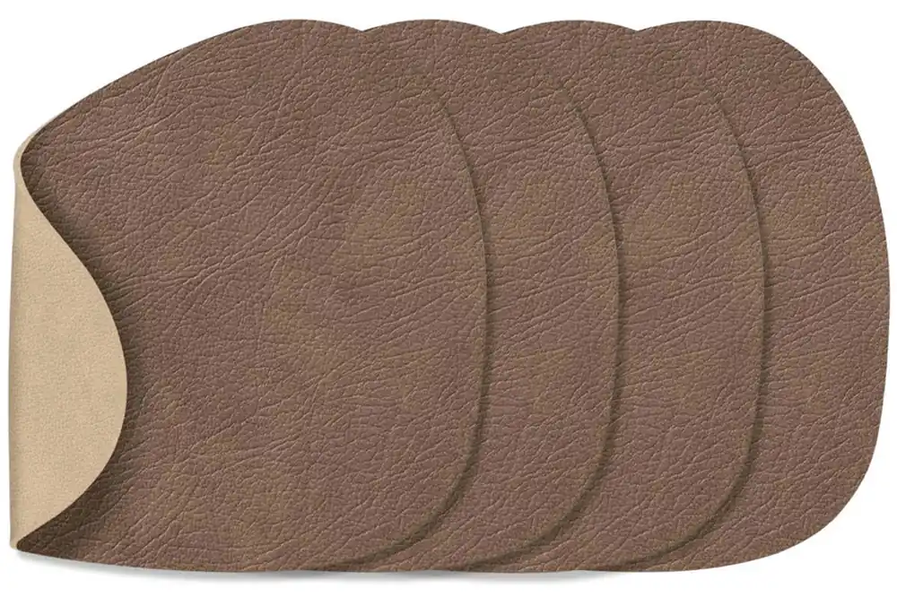 LIND DNA LIND DNA Onderzetters Nupo - Leer - Brown / Sand - dubbelzijdig - 13 x 11 cm - 4 Stuks Flitsaanbieding