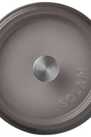 Sola Braadpan met deksel Gietijzer - Grijs - ø 28 cm / 5 Liter - geëmailleerde anti-aanbaklaag Gecertificeerd