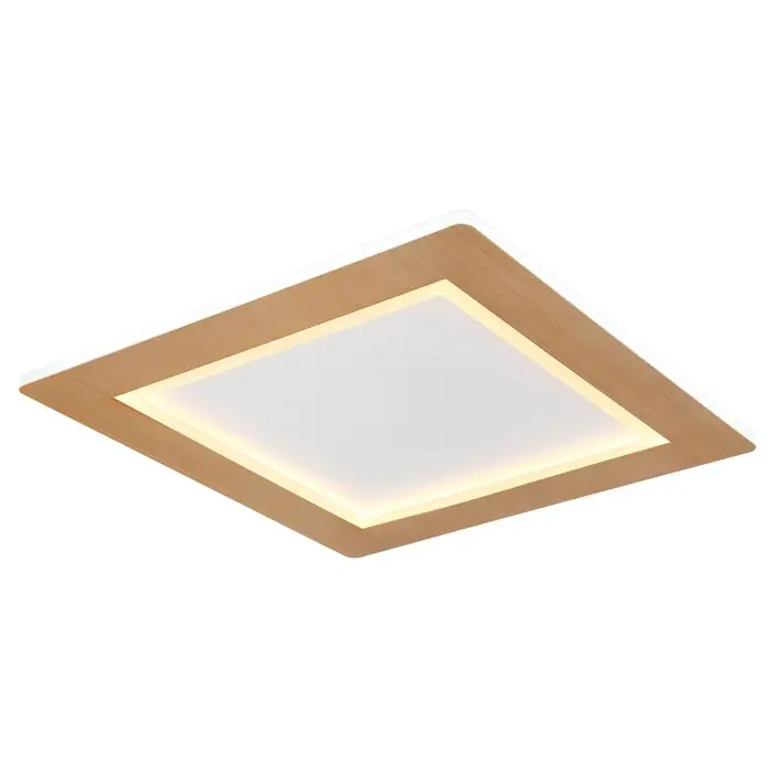 Globo CLAY Plafondlamp LED houtlook, Wit, 1-licht Beste Prijs
