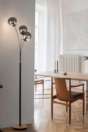 Leuchten-Direkt GREEN WIDOW Staande lamp Natuurlijke kleuren, Zwart, 3-lichts Direct Beschikbaar