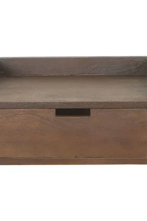 Giga Meubel Nachtkastje Boris - Zwevend Donkerbruin Hout - 45x30x20cm Bestseller