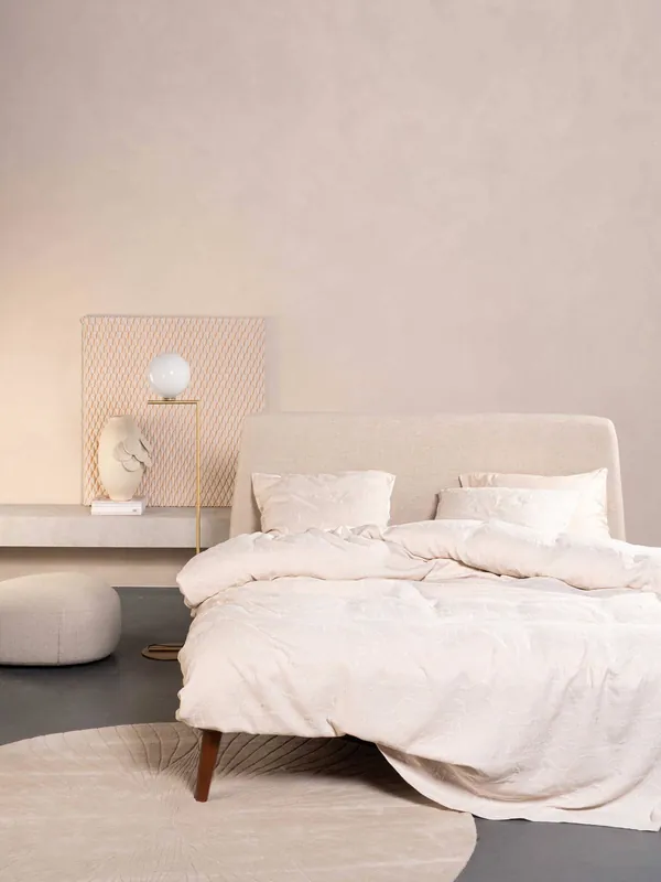 Speciale Aanbieding Essenza katoenen gebloemde lits-jumeaux dekbedovertrek 260x200 cm - vanille