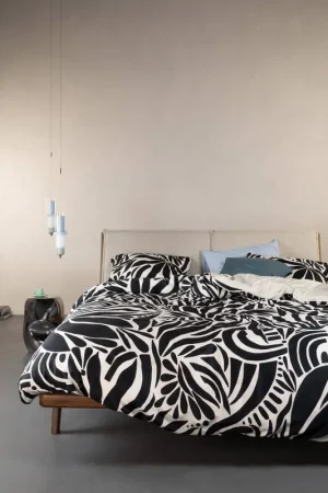 Weekendaanbieding Essenza katoen-satijnen lits-jumeaux dekbedovertrek met print 240x200 cm - antraciet