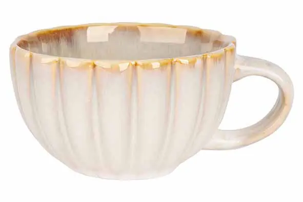 Nieuw Cosy & Trendy Cappuccino Kop met Oor Astera Pearl Beige - ø 12 cm / 450 ml - 4 Stuks