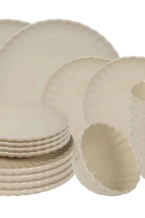 Koop Vandaag Cookinglife Serviesset Cardida Beige 18-delig / 6 personen - 6 dinerborden, 6 ontbijtborden en 6 kommen