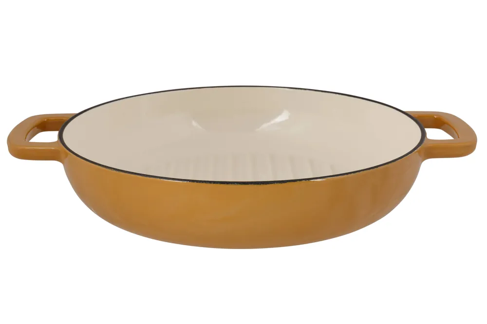 Cosy & Trendy Grillpan Fontestic Gietijzer Amber Gold Ø 28 cm - geschikt voor alle warmtebronnen - geëmailleerde anti-aanbaklaag Rechtstreeks Van De Fabrikant