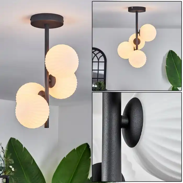 Chehalis Plafondlamp - Glas 12 cm Wit, 4-lichts Nu Kopen