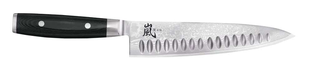 Yaxell Yaxell Koksmes Ran met anti-kleefkuiltjes 20 cm - 69 laags roestvrij damast staal - canvas Micarta heft Nu Kopen