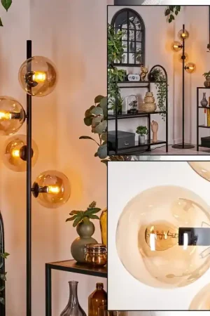 Weekendaanbieding Gastor Staande lamp - Glas 15 cm Amber, 4-lichts