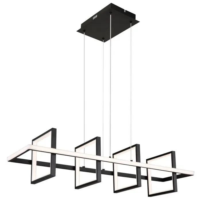 Betrouwbaar Globo WOLFHARD Hanger LED Zwart, 1-licht, Afstandsbediening