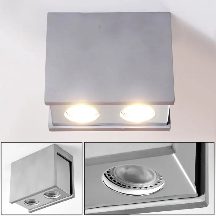 Shop Nu Braslo Plafondlamp Chroom, Grijs, 2-lichts