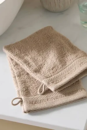 Merkproduct W washand basic zand (set van 2) (15x20 cm)