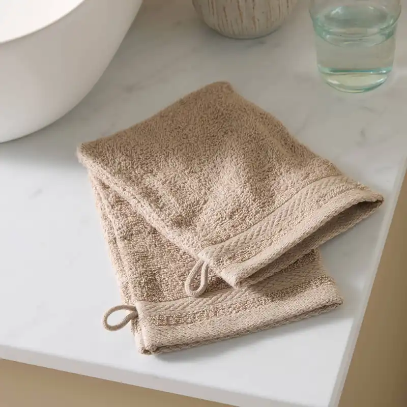 Merkproduct W washand basic zand (set van 2) (15x20 cm)