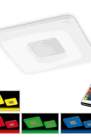 Beperkte Voorraad Honsel CHAMÄLEON RGBW Plafondlamp LED Wit, 1-licht, Afstandsbediening, Kleurwisselaar