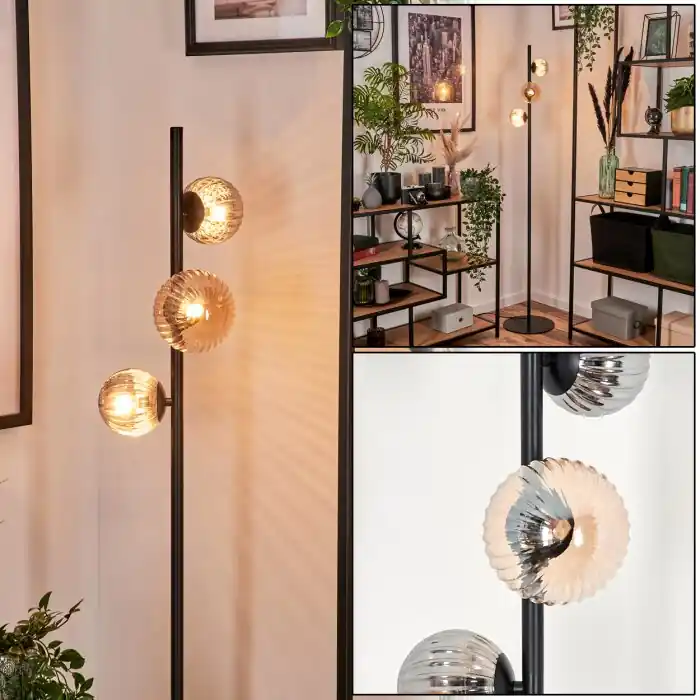 Remaisnil Staande lamp - Glas 10 cm, 12 cm Amber, Rookkleurig, 3-lichts Merkproduct