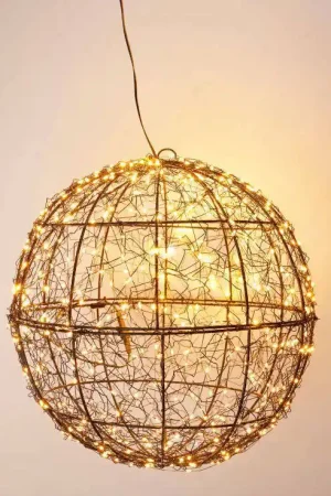 Bestseller Home & Styling Collection Zwarte Bal LED Metaal 35cm