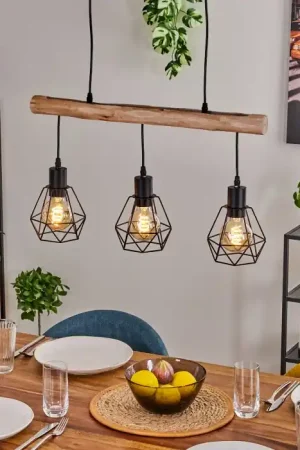 Yaak Hanglamp Natuurlijke kleuren, Zwart, 3-lichts Must-Have