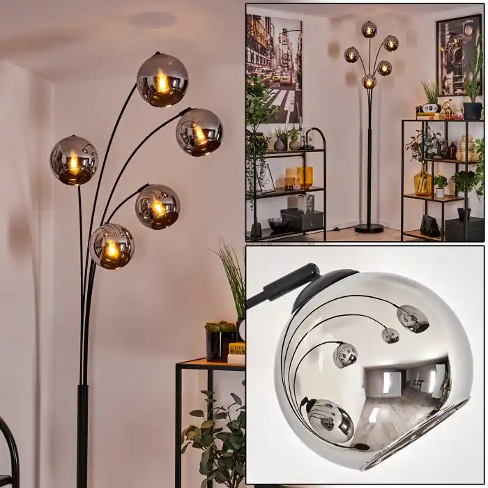 Direct Beschikbaar Koyoto Staande lamp Chroom, 5-lichts
