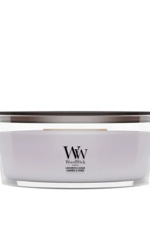 WoodWick geurkaars Lavender & Cedar - Ellipse Premium