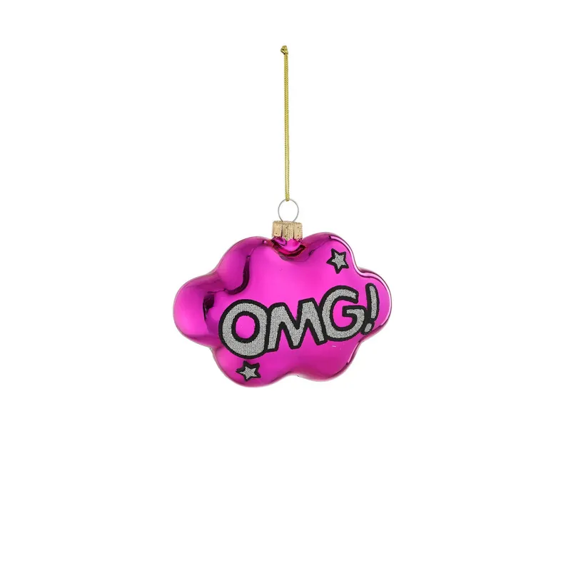 Mica Decorations kerstornament OMG - glas - paars Nu Kopen