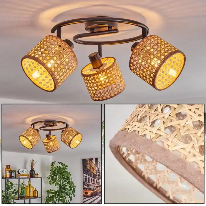 Goedkoop Bongal Plafondlamp Zwart, 3-lichts
