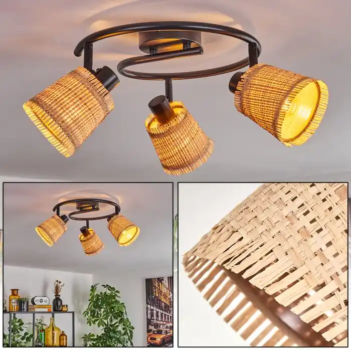 Beste Prijs Lindberg Plafondlamp Zwart, 3-lichts