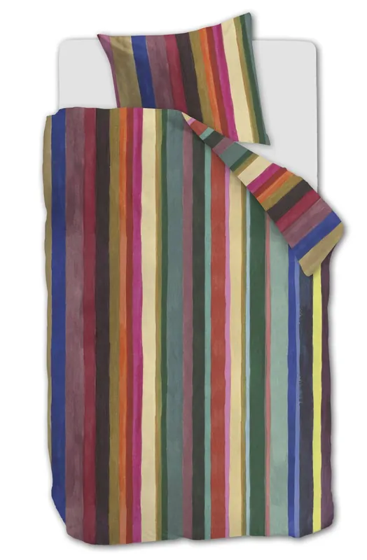 Voordeelprijs Oilily Fiesta Lines katoen-satijnen gestreepte 1-persoons dekbedovertrek 140x220 cm - multi