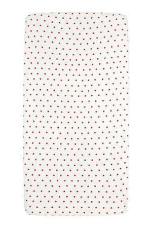 Meyco ledikant hoeslaken Sweet Heart white/red Favoriet