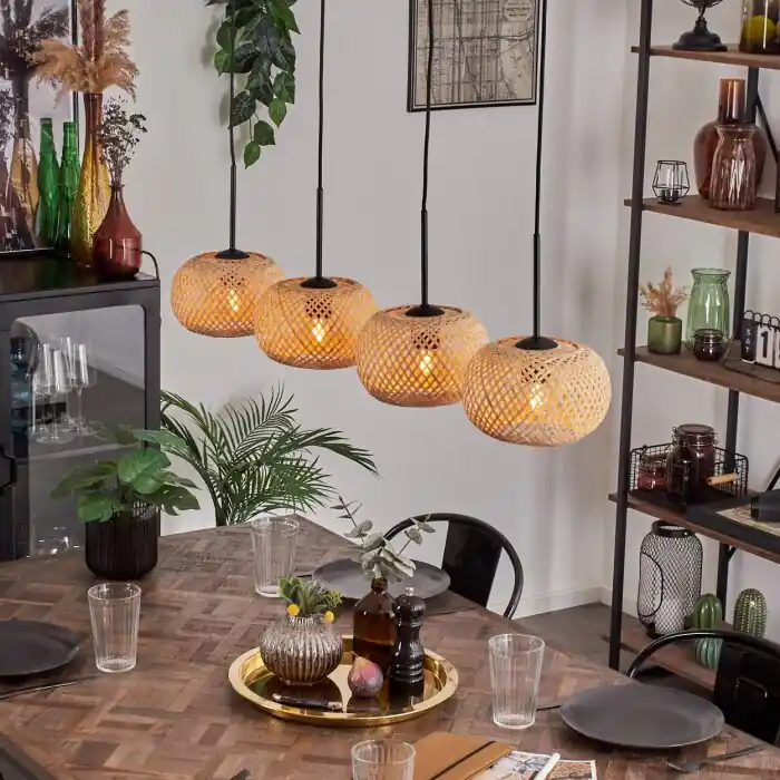Koop Vandaag Bauro Hanglamp Natuurlijke kleuren, 4-lichts