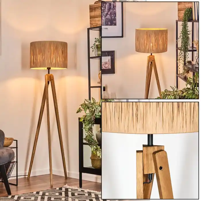 Merkproduct Granja Staande lamp, Leeslamp Natuurlijke kleuren, 1-licht