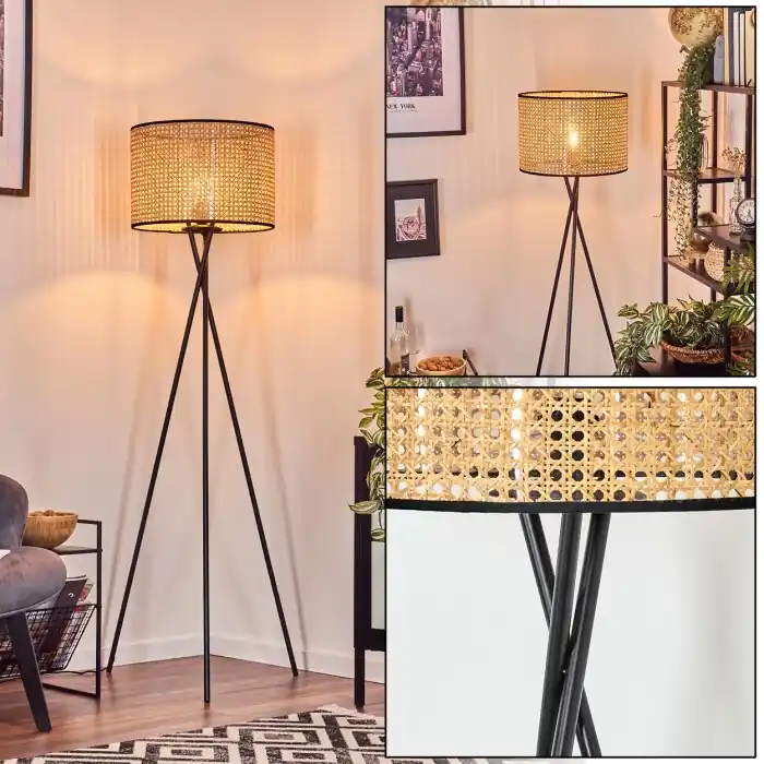 Ramila Staande lamp, Leeslamp Zwart, 1-licht Beperkt Aanbod