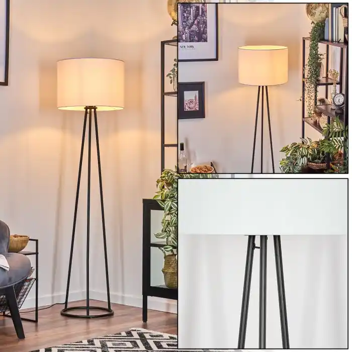 Koop Online Bassagoda Staande lamp, Leeslamp Zwart, 1-licht