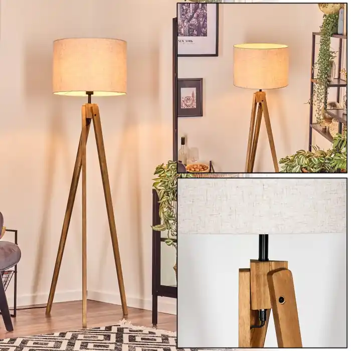 Speciale Aanbieding Bassagoda Staande lamp, Leeslamp Natuurlijke kleuren, Zwart, 1-licht