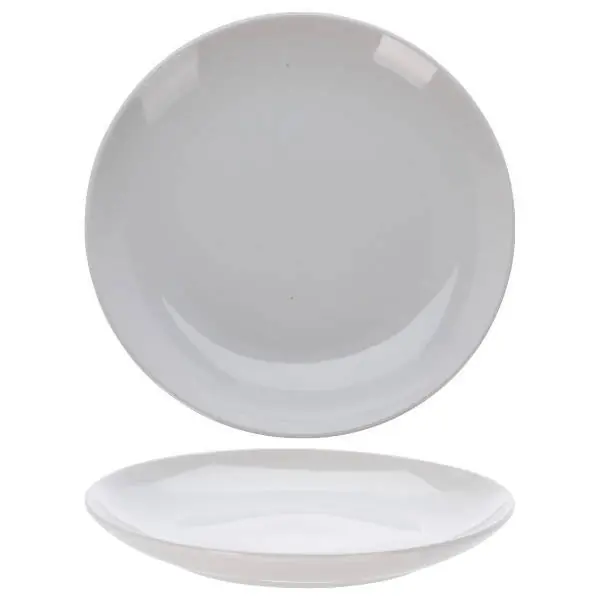 Lage Kosten Cookinglife Dinerbord Porselein Ø 27 cm - 4 Stuks - Strak Modern Bord Wit