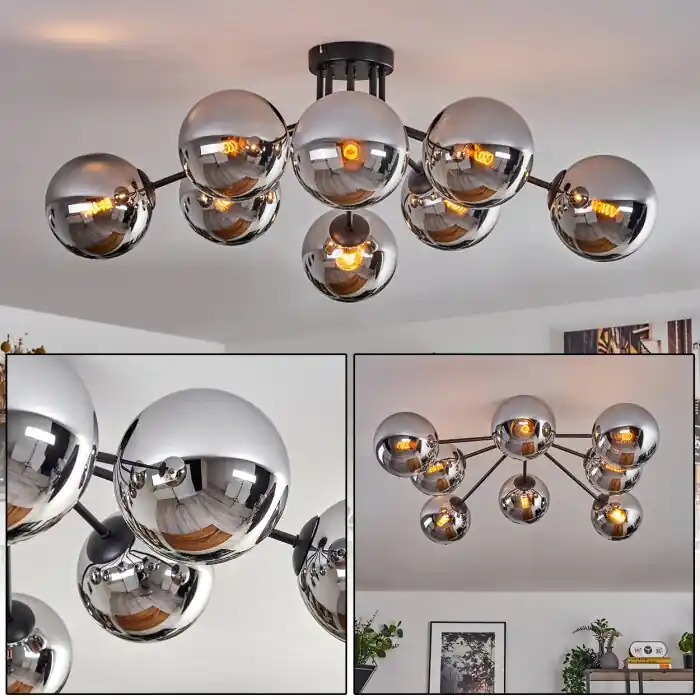 Gastor Plafondlamp 87 cm Chroom, 8-lichts Beperkt Aanbod