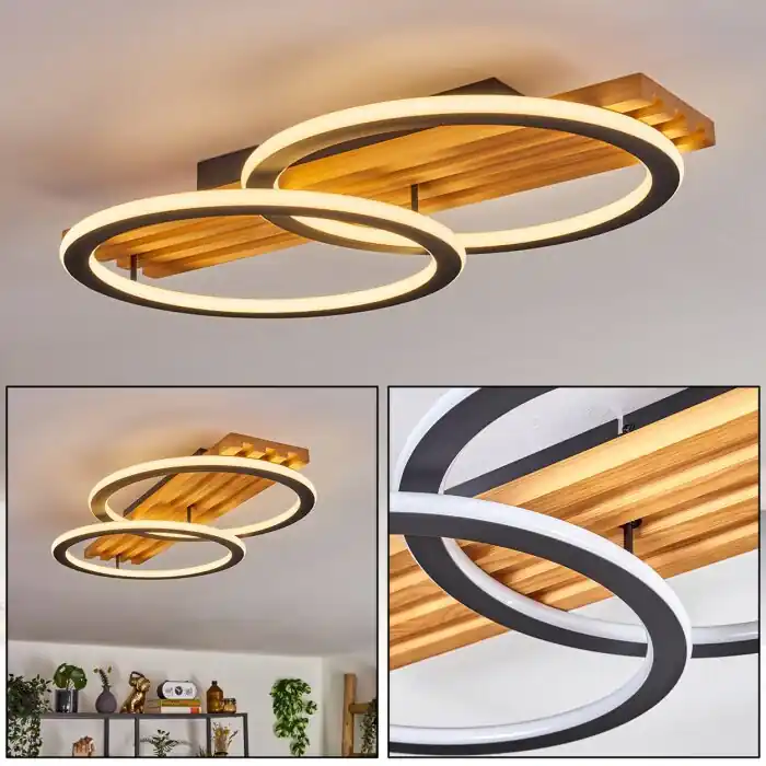 Pompu LED plafondlamp dubbele lichtring modern design 3000 K 1100 lm 24 W Ø 33 cm Laatste Versie