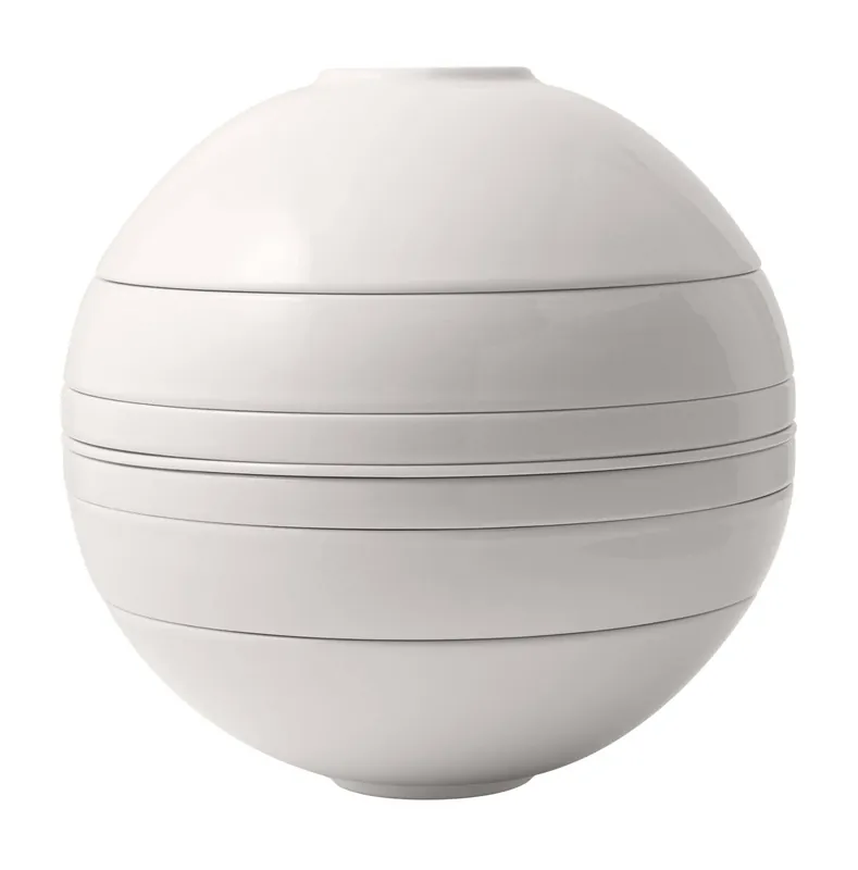 Villeroy & Boch Serviesset La Boule - Wit 7-delig / 2 personen - 2x kom, 2x schaal, 2x universeel bord, 1x serveerschaal Premium