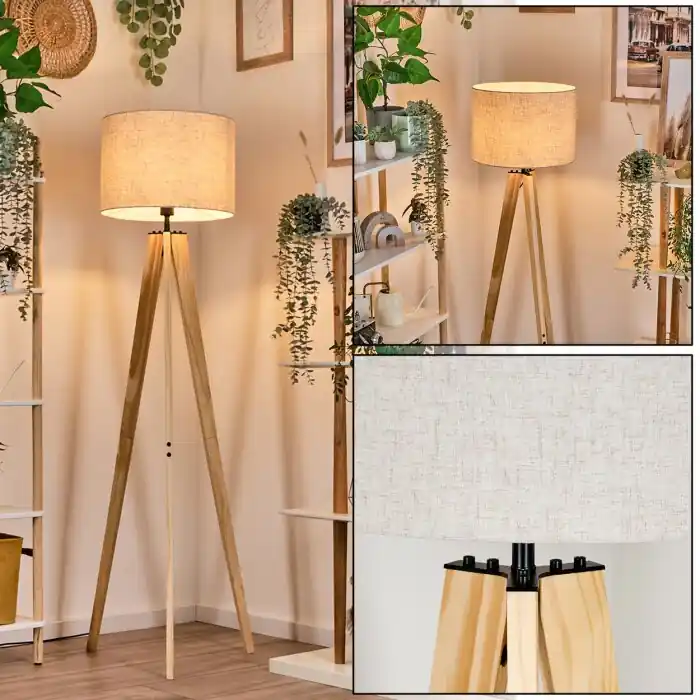 Gratis Retour Bassagoda Staande lamp Natuurlijke kleuren, 1-licht