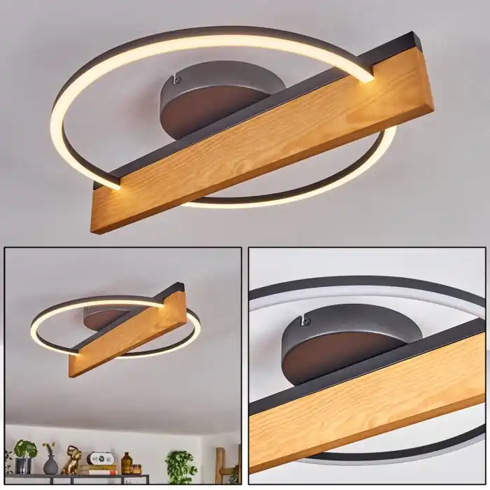 Weekendaanbieding Pompu Plafondlamp LED Natuurlijke kleuren, Zwart, 1-licht