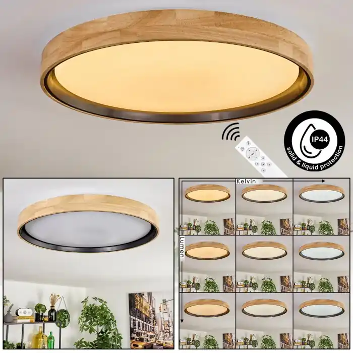 Melstad Plafondlamp LED Natuurlijke kleuren, Wit, 1-licht, Afstandsbediening Meest Verkocht