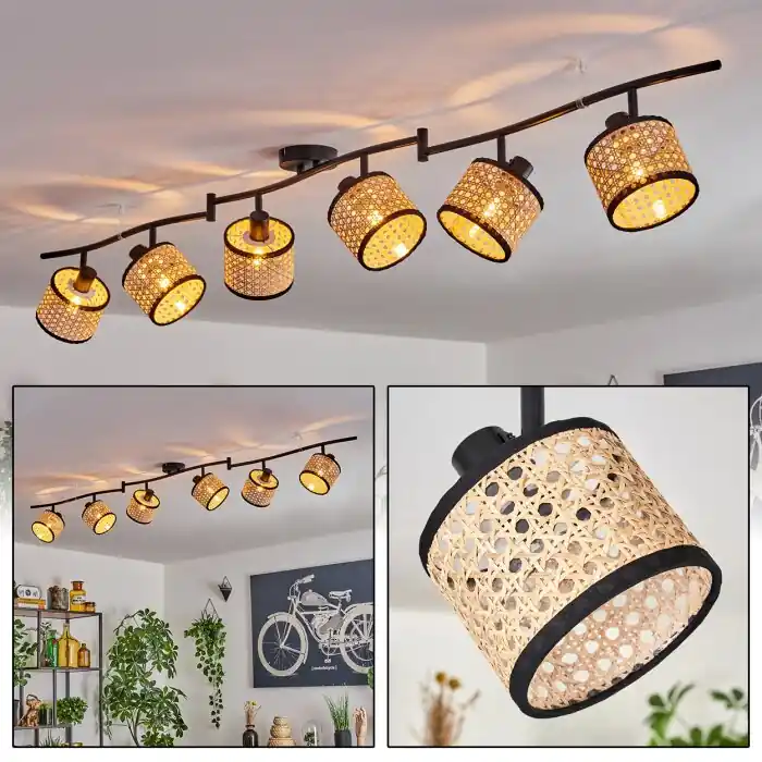 Merkproduct Ramila Plafondlamp Zwart, 6-lichts