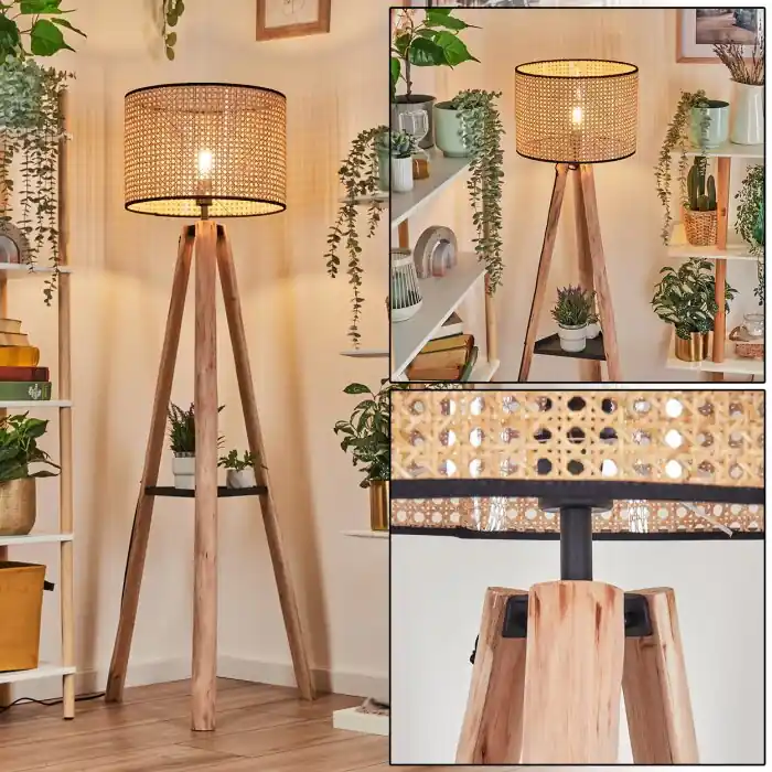 Laatste Versie Ramila Staande lamp Natuurlijke kleuren, Zwart, 1-licht