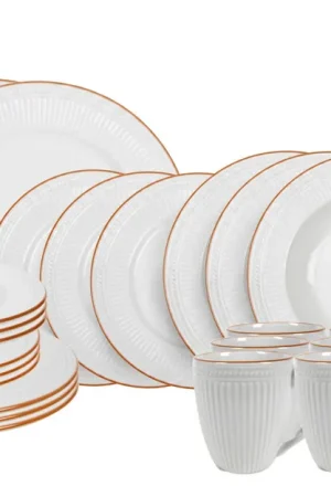 Aanbieding Cookinglife Serviesset Stratton 30-delig / 6 personen - 6 dinerborden, 6 ontbijtborden, 6 diepe borden, 6 kommen en 6 mokken