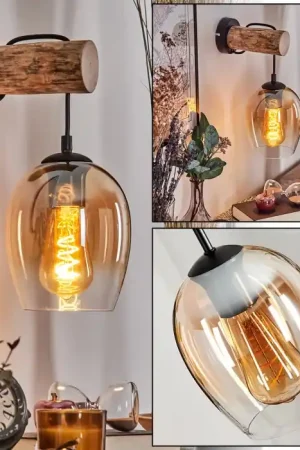 Vevino Wandlamp Natuurlijke kleuren, Zwart, 1-licht Veilige Betaling