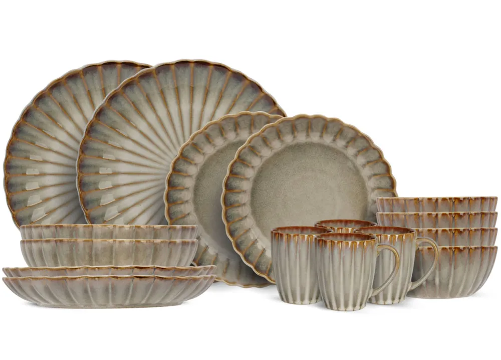 Cosy & Trendy Serviesset Astera Pearl 16-delig / 4 personen - 4 dinerborden, 4 ontbijtborden, 4 kommen en 4 mokken Shop Nu